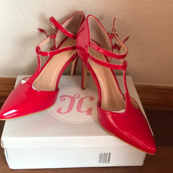 Journee Collection Shoes - Red Patent Heels by Journee Collection